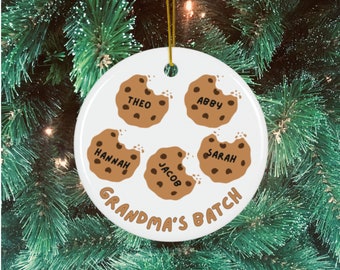 Christmas Ornament for Grandma, Gift for Grandma,Grandma's Cookie Batch, Grandchildren Name Cookies Christmas Ornament, Grandkids Ornament,