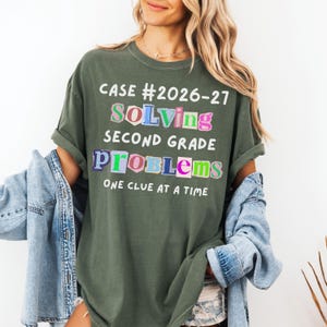 Funny Second Grade Teacher Shirt, Solving Problems Since Day One Tee, Comfort Colors T-Shirt, Elementary Teacher Shirt, Back to School Gift