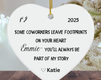 Co Worker Gift,Work is Better Ornament, Work Colleague Present, Co-worker Christmas Ornament, Personalized Work Bestie, Office Party Gift