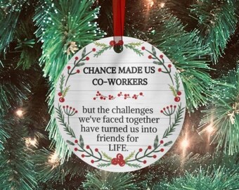 Coworker Christmas Gift, Co-worker Christmas Ornament, Gift for Co-worker, Co Worker Friends for Life, Work Bestie, Office Party Gift