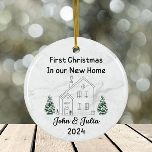 Child Drawing New Home Group Ornament, First Christmas in Our New Home Ornament, Personalized New House Ornament,Keepsake Gift, Housewarming