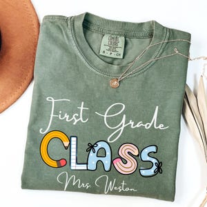 Personalized Name and Class Teacher Team Shirt, Teacher Shirt, Elementary Teacher Shirt, Comfort Colors Tee, Teacher, Back to School Teacher