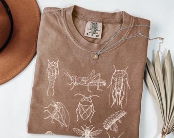 Bugs, Vintage Bug Collage Shirt, Nature Insect Comfort Colors Tee, Entomology Aesthetic Graphic