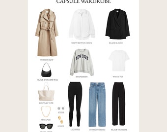 Capsule Wardrobe, Clean Girl Outfits, Outfit Ideas, Minimalist Style, Outfit Planner, 85 Styled Outfits  | Digital Download