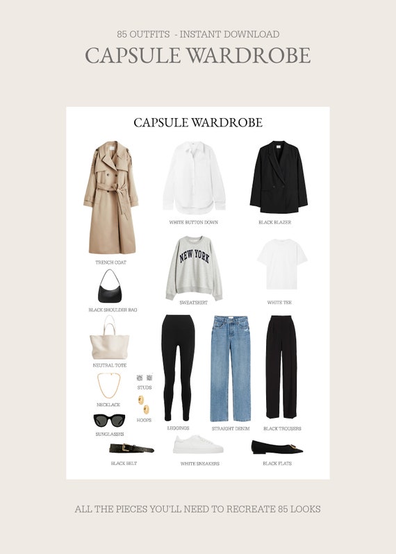 Capsule Wardrobe, Clean Girl Outfits, Outfit Ideas, Minimalist Style,  Outfit Planner, 85 Styled Outfits Digital Download 