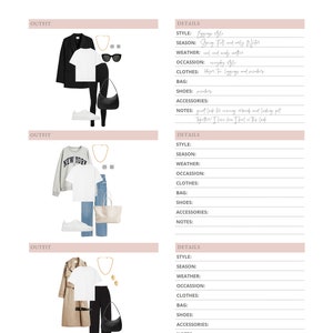 Outfit Planner, Printable Planner, Capsule Wardrobe, Goodnotes and Notability, Printable PDF A4, A5 and Letter