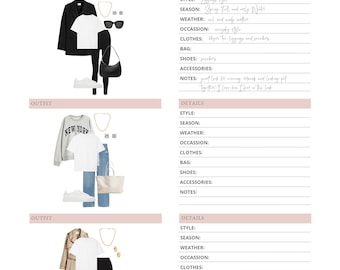 Planer strojów, planer do wydrukowania, garderoba kapsułowa, Goodnotes i Notability, PDF do wydrukowania w formacie A4, A5 i Letter