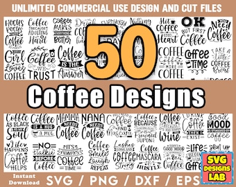 Coffee SVG Bundle, Coffee SVG Files For Crafters, Coffee svg Designs For POD, Coffee Quotes svg, Coffee Sayings svg - 50 Coffee Svgs