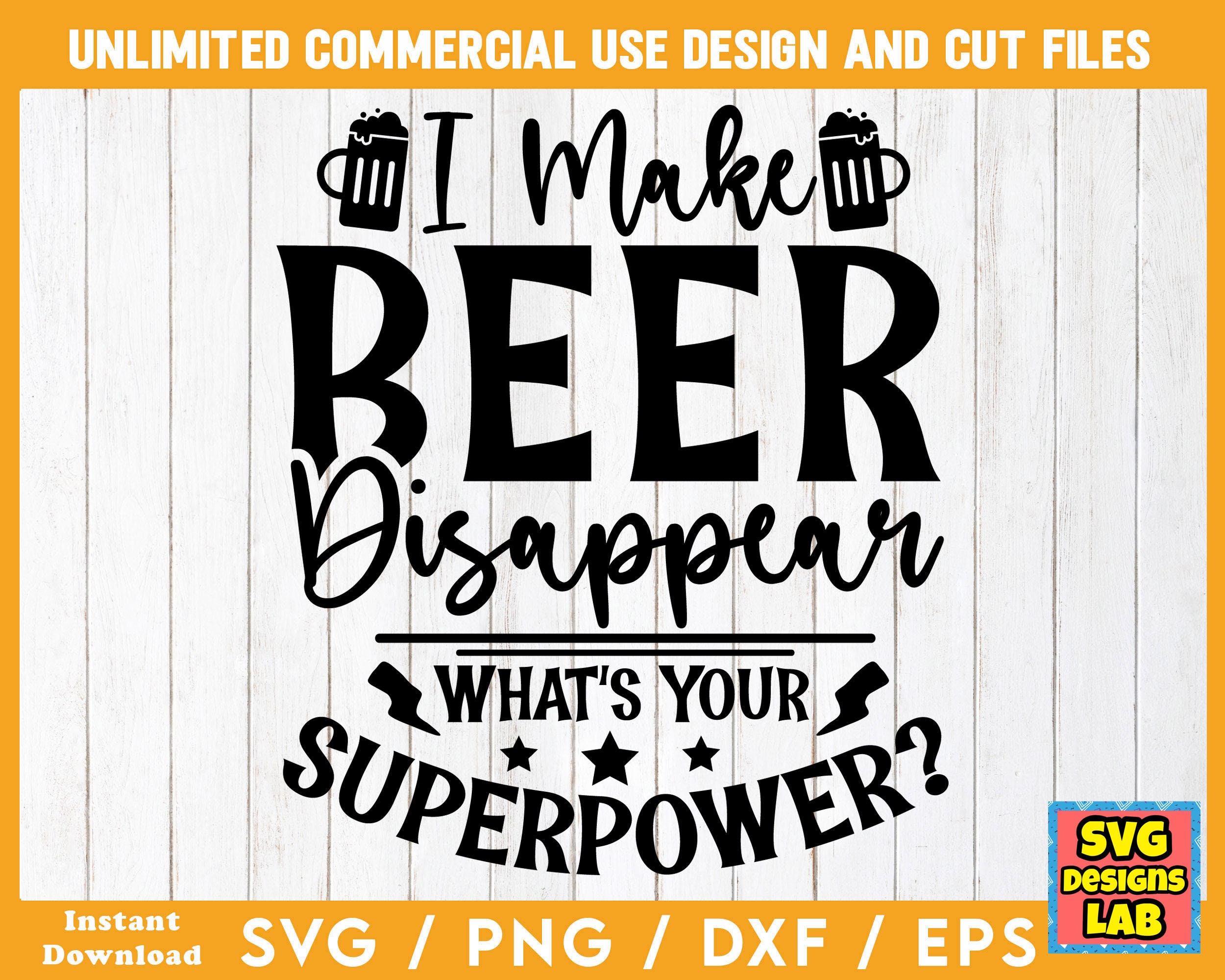 Primitives By Kathy Cartello In Legno: I Make Beer Disappear, 10x10 Cm, Decorazione Umoristica Per Casa - 2