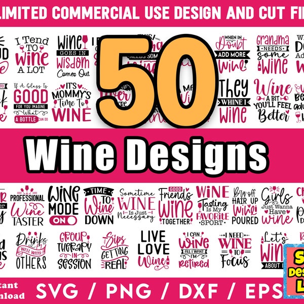 Wine SVG Bundle - Wine svg Files For Crafters, Wine svg Designs For POD, Wine Quotes svg, Wine Sayings svg - 50 Wine Svgs