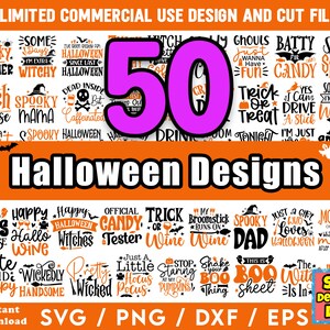 Paquete SVG de Halloween - SVG de Halloween, Archivos SVG de Halloween, Citas de Halloween svg, Refranes de Halloween svg