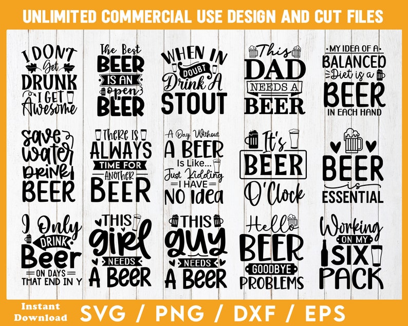 Beer SVG Bundle Beer SVG Files for Crafters, Beer Svg Designs for POD ...