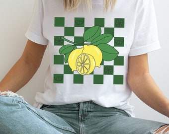 Lemon Shirt, Graphic Tee, Trendy Summer Shirt, Retro Lemon T Shirt, Women's Lemon Tee, Gardening Shirt, Citrus Fruit Tee, Botanical T Shirt
