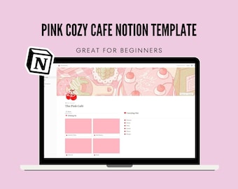 Rosa persönliche Notiz Vorlage, Notion Vorlage, Niedliche Notion Vorlagen, Niedlicher Notion Planer, Notion Planer, Anfänger Notion Vorlage