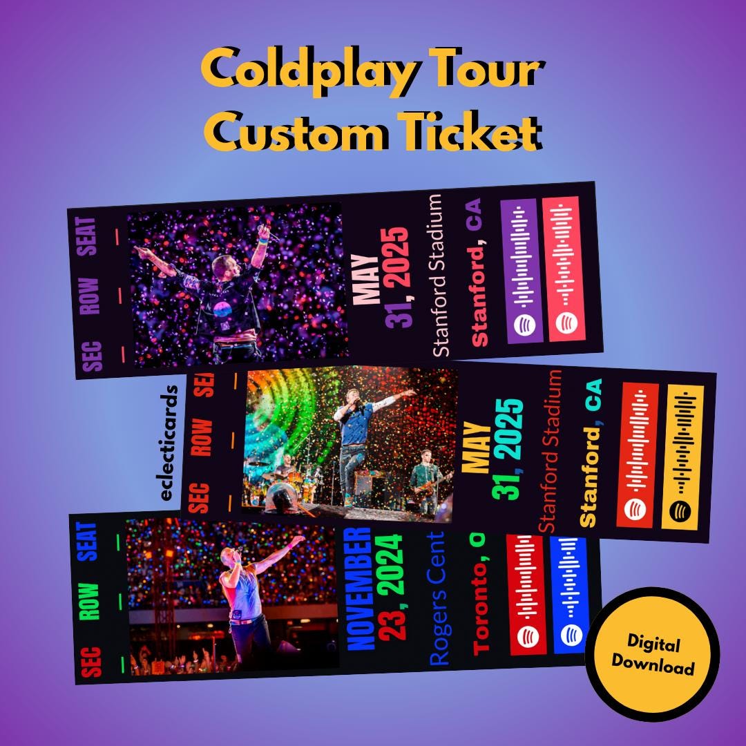 coldplay ticket チケット Coldplay Ticket - Etsy