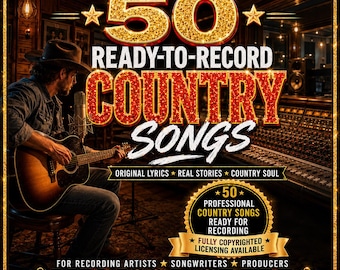 50 canciones country originales, volumen 1 (EPUB), libro de letras country e inspiración para compositores.