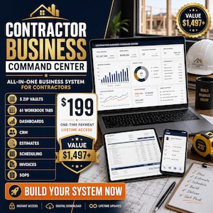 Contractor Business Management Spreadsheet Bundle: Job Costing, CRM & Scheduling