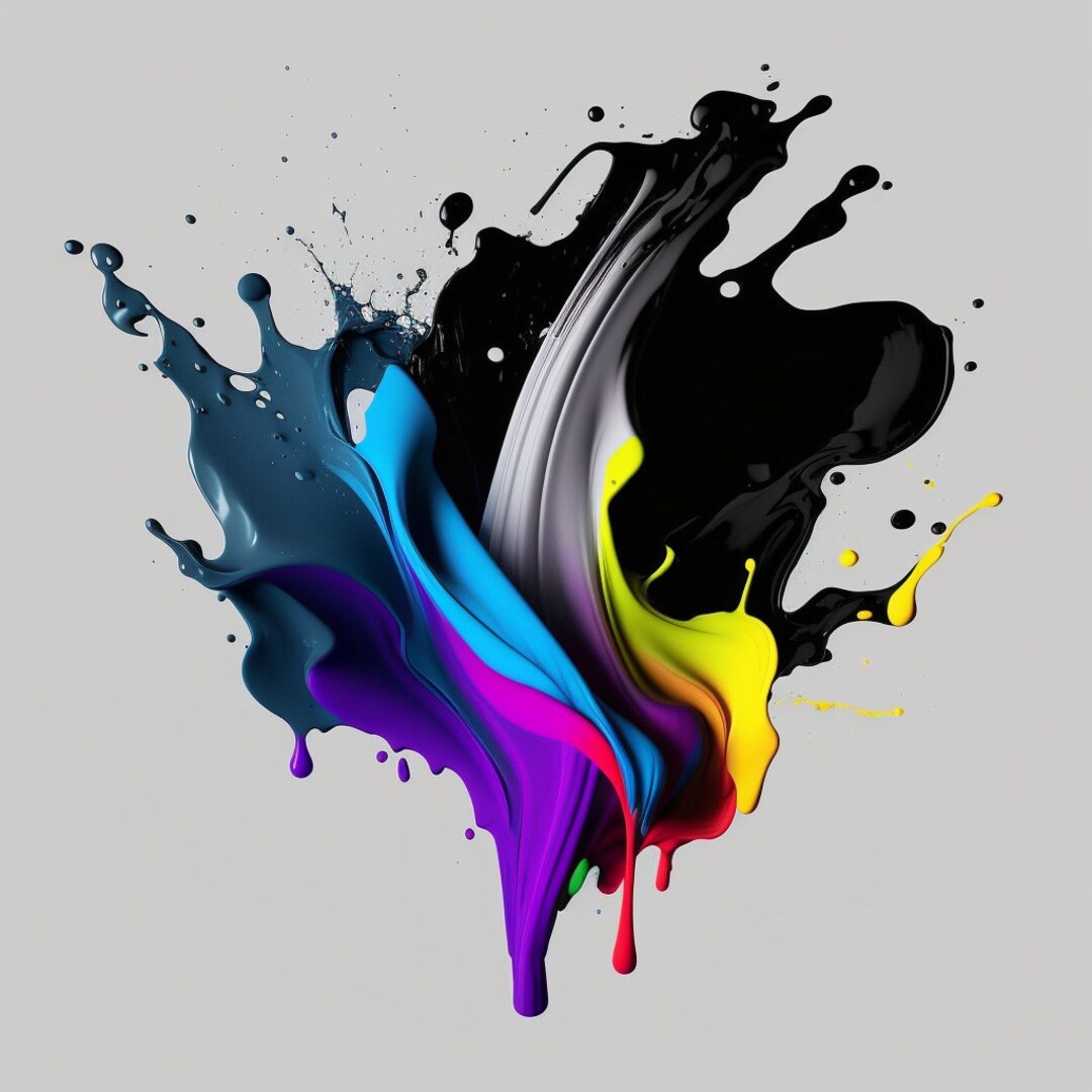 Abstract Splash Wall Art Dynamic Digital Art Downloadable Etsy