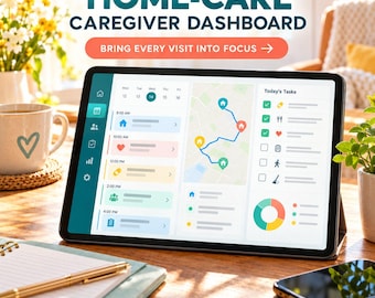 Foglio di calcolo per la pianificazione degli assistenti domiciliari, strumento di monitoraggio delle visite domiciliari e agenda settimanale, dashboard per le attività non mediche e il passaggio di consegne tra i turni.