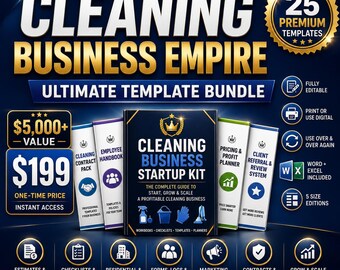 Cleaning Business Forms Bundle | Editable Templates, Checklists, Handbook (Digital Download)