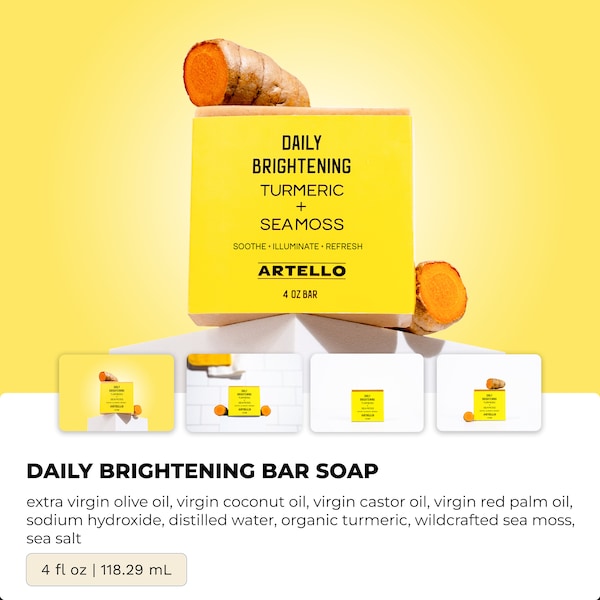 Daily Brightening - Organic Soap, Organic turmeric, Dull skin, Dark spots, Organic Face wash, Palm Free Soap, Skin Soultion
