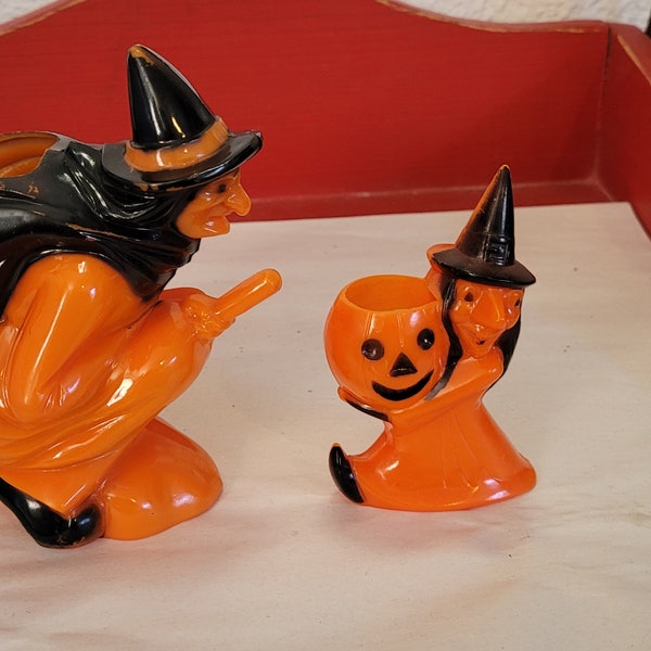 Halloween Rosbro Witch candy container 1950’s