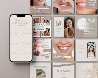 Teeth Whitening Instagram Template Teeth Whitening Social Media Post Media Post Templates Canva Destist Template Aesthetic Instagram Covers