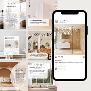 250+ Interior Design Instagram Post Template | Interior Design IG Post Template | Minimalist Canva Templates | Real Estate Social Media Post