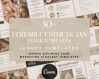 Bundle Esthetician Flyer Templates | Beauty Flyer | Esthetician Brochure Template | Beauty Salon Flyer Esthetician Business Marketing Flyers