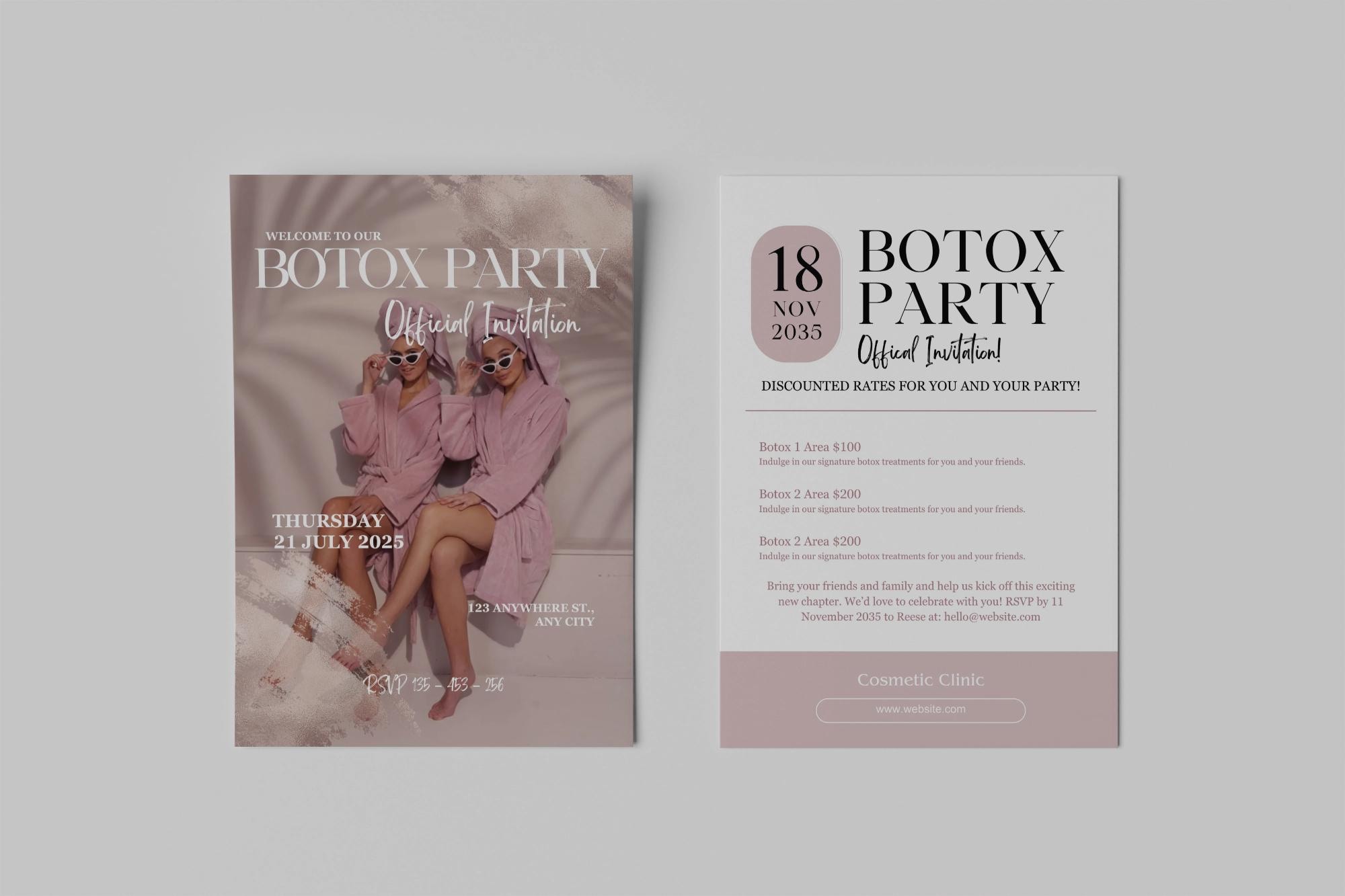 Botox Party Example Botox Party Invite Flyer, Botox Party Invitation, Small Business Beauty ...