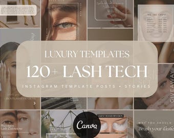 120+ Lash Tech Artist Instagram Template | Lash Stylist Post Templates | Lash Tech Instagram Post | Lash Extension Post | Lash Social Media