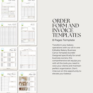 50+ Editable Bakery Business Canva Template | Invoice Template, QR Code Sign, Cake Order Form, Price List, Daily Planner, Cake Care Cards