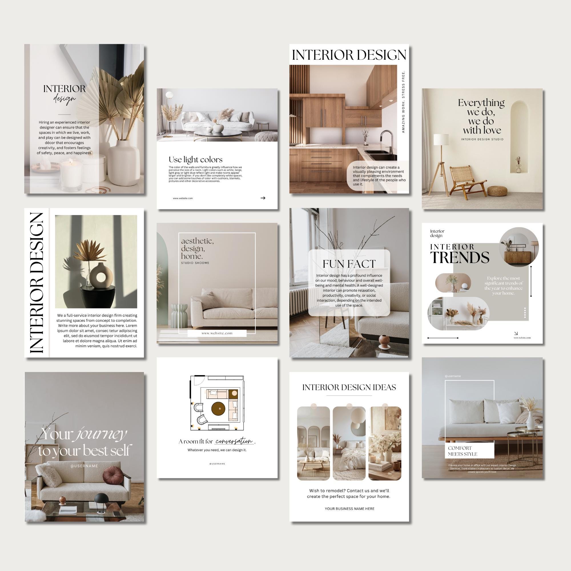 250 Interior Design Instagram Post Templates | Interior Design IG Post ...