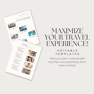 Editable Travel Itinerary Template | Trip Itinerary | Printable Travel Guide | Travel Agent Planner | Holiday Honeymoon Vacation Planner