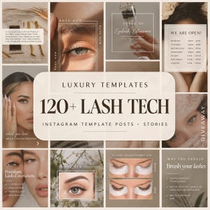 120+ Lash Tech Artist Instagram Template | Lash Stylist Post Templates | Lash Tech Instagram Post | Lash Extension Post | Lash Social Media