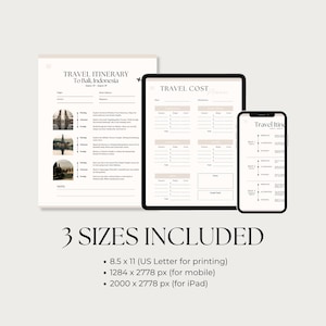 Editable Travel Itinerary Template | Trip Itinerary | Printable Travel Guide | Travel Agent Planner | Holiday Honeymoon Vacation Planner