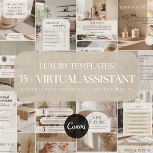 Virtual Assistant Instagram Templates | VA Instagram Posts | VA Social Media Marketing| Remote Worker Template| VA Canva Template Bundle