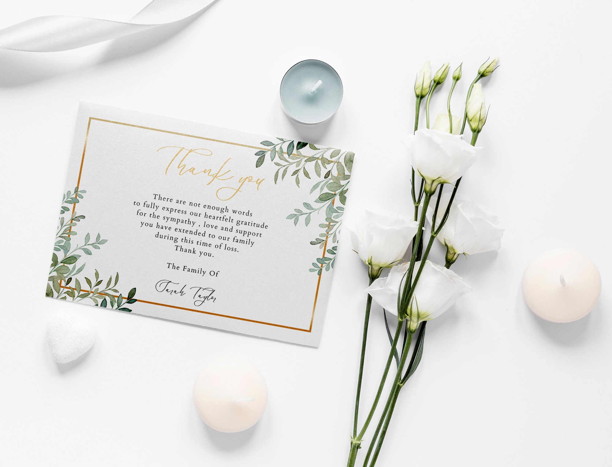 After Funeral Thank You Cards Funeral After Thank You Cards Digital