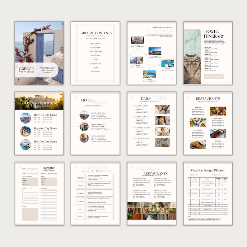Editable Travel Itinerary Template | Trip Itinerary | Printable Travel Guide | Travel Agent Planner | Holiday Honeymoon Vacation Planner
