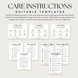 50+ Editable Bakery Business Canva Template | Invoice Template, QR Code Sign, Cake Order Form, Price List, Daily Planner, Cake Care Cards