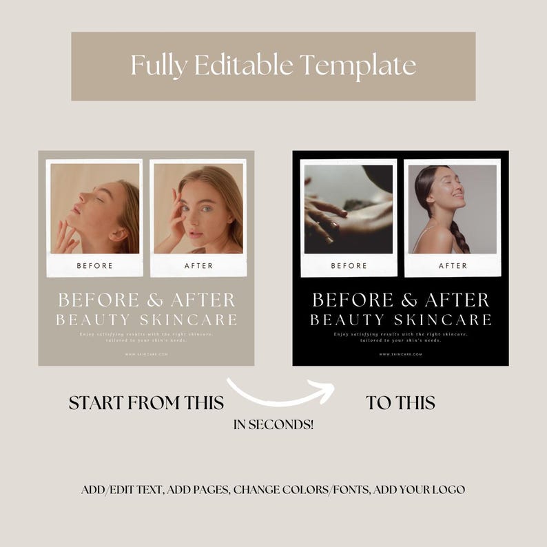 Puede incluir: Im&aacute;genes de antes y despu&eacute;s de un rostro, mostrando los resultados de los cuidados de belleza para la piel. El texto dice "Antes y Despu&eacute;s Cuidado de Belleza para la Piel".