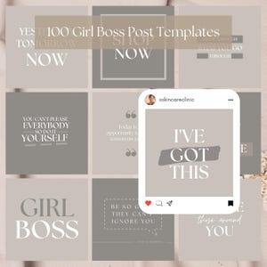 450+ Editable Skincare Instagram Posts Skincare Social Media Templates Instagram Templates for Estheticians Esthetician Business Neutral