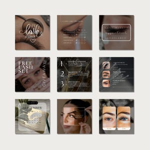 120+ Lash Tech Artist Instagram Template | Lash Stylist Post Templates | Lash Tech Instagram Post | Lash Extension Post | Lash Social Media