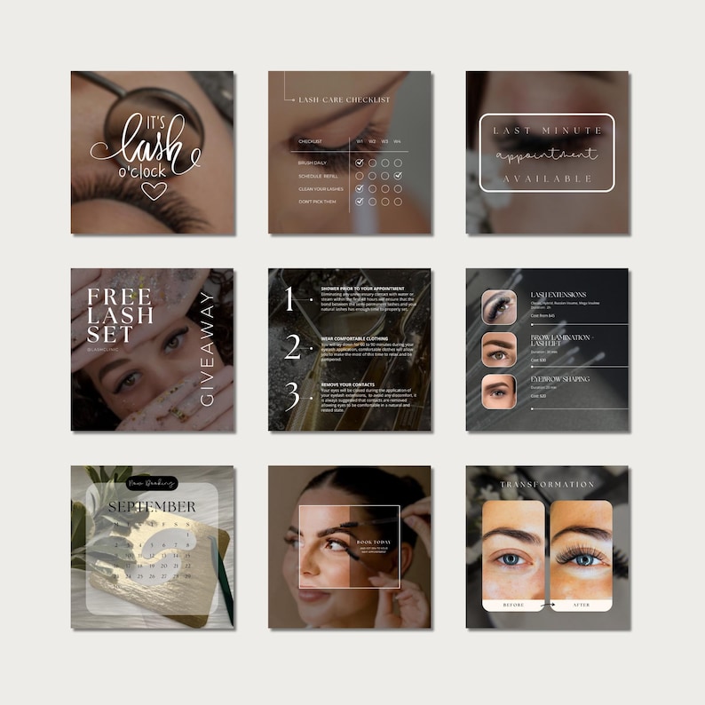 120+ Lash Tech Artist Instagram Template | Lash Stylist Post Templates | Lash Tech Instagram Post | Lash Extension Post | Lash Social Media