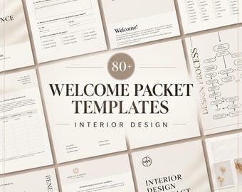 Interior Design Welcome Packet Templates | Client Onboarding (Canva Editable)