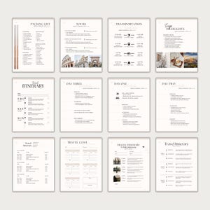 Editable Travel Itinerary Template | Trip Itinerary | Printable Travel Guide | Travel Agent Planner | Holiday Honeymoon Vacation Planner