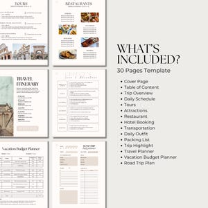 Editable Travel Itinerary Template | Trip Itinerary | Printable Travel Guide | Travel Agent Planner | Holiday Honeymoon Vacation Planner