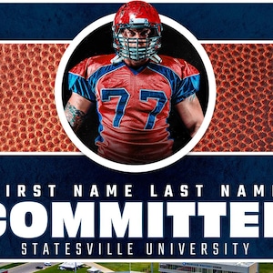 Grafik för fotbollsåtagande: College Signing Day Social Media (PSD)