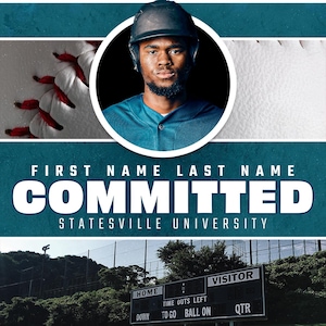 Grafik för basebollåtagande: Mall för sociala medier (PSD, digital nedladdning)