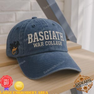 Basgiath War College Embroidered Washed Hat | Fourth Wing Dragon Rider Cap | Xaden Riorson Romantasy Bookish Gift
